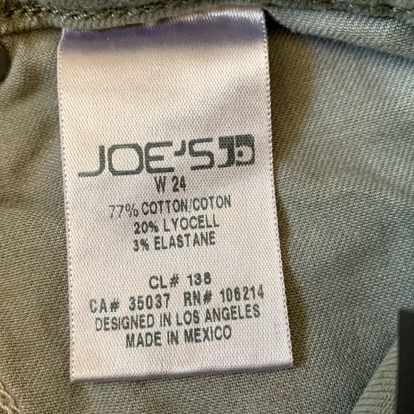Joe’s Jeans Hi Rise Skinny Raw Hem Ankle Jeans Light Army - Picture 8 of 9